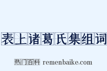 表上诸葛氏集组词是什么意思的图片